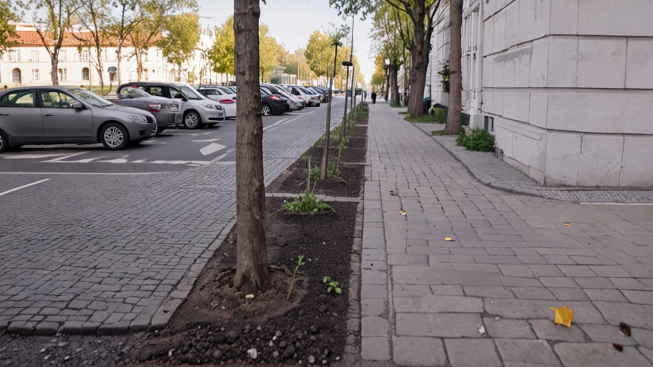 Установка зеленых газонов на улице Гончарова в Ульяновске